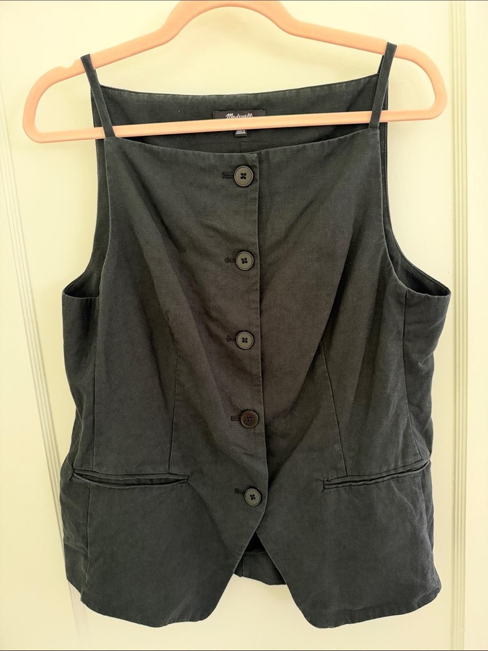 Madewell Button-Front Square-Neck Vest Top